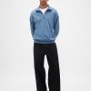 Pullover oversize pesante con cerniera a un quarto