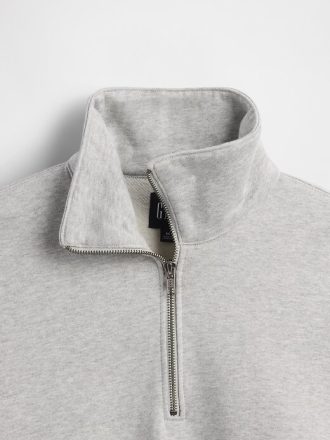 Pullover oversize pesante con cerniera a un quarto