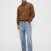 Pullover oversize pesante con cerniera a un quarto