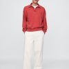 Pullover oversize pesante con cerniera a un quarto