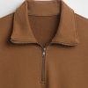 Pullover oversize pesante con cerniera a un quarto
