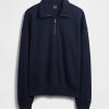 Pullover oversize pesante con cerniera a un quarto