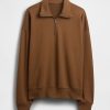 Pullover oversize pesante con cerniera a un quarto