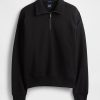 Pullover oversize pesante con cerniera a un quarto