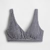 Reggiseno bikini incrociato in seersucker e vichy Reggiseno bikini incrociato in seersucker e vichy