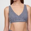 Reggiseno bikini incrociato in seersucker e vichy Reggiseno bikini incrociato in seersucker e vichy