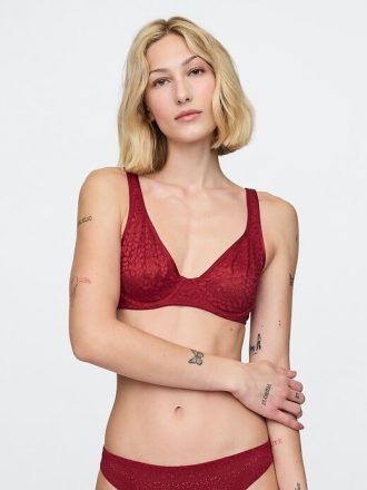 Reggiseno semi-demi senza fodera in pizzo