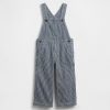 Salopette larga a righe in denim per neonati e bambini Salopette larga a righe in denim per neonati e bambini