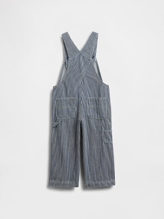 Salopette larga a righe in denim per neonati e bambini