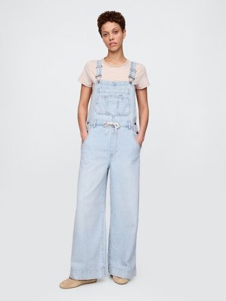 Salopette larga in denim ultra morbido