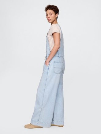 Salopette larga in denim ultra morbido