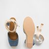 Sandali con zeppa in denim stile espadrillas Sandali con zeppa in denim stile espadrillas