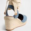 Sandali con zeppa in denim stile espadrillas Sandali con zeppa in denim stile espadrillas