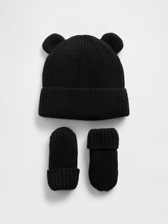 Set berretto e guanti CashSoft Bear per neonati e bambini