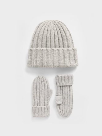Set berretto e guanti CashSoft Rib per neonati e bambini