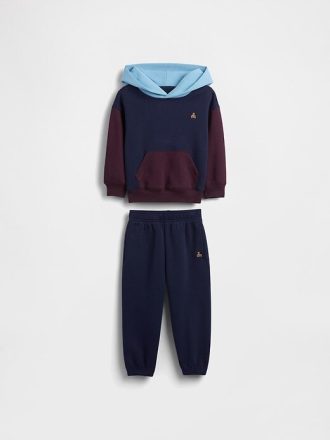 Set con cappuccio color block VintageSoft per neonati e bambini