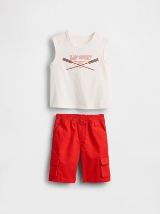Set di abbigliamento sportivo con logo per neonati e bambini piccoli