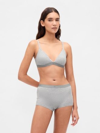Shorty a vita alta in cotone elasticizzato biologico