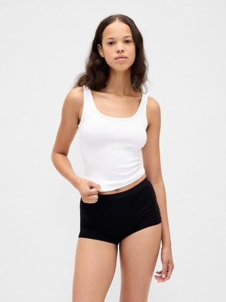Shorty a vita alta in cotone elasticizzato biologico