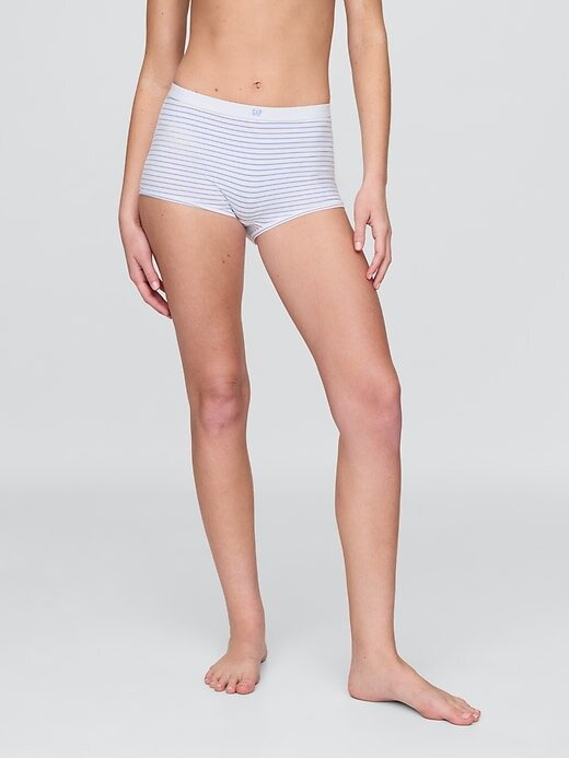 Shorty a vita alta in cotone elasticizzato biologico Shorty a vita alta in cotone elasticizzato biologico