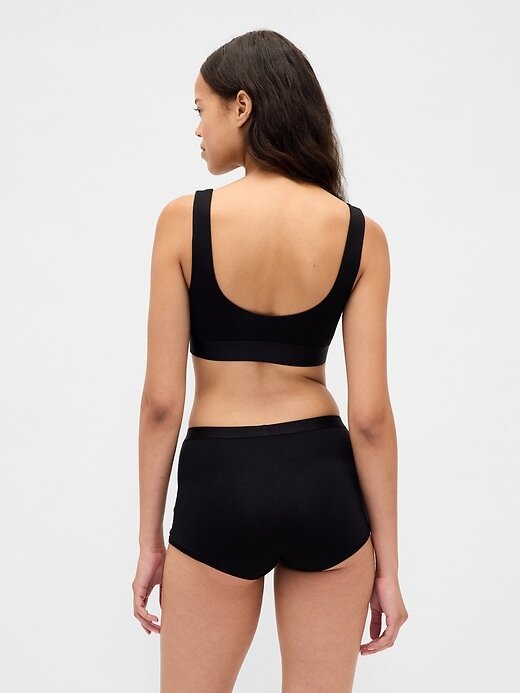 Shorty a vita alta in cotone elasticizzato biologico Shorty a vita alta in cotone elasticizzato biologico