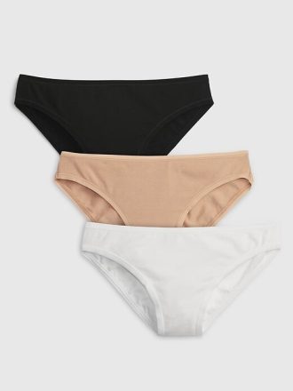 Slip bikini in cotone elasticizzato biologico (confezione da 3)