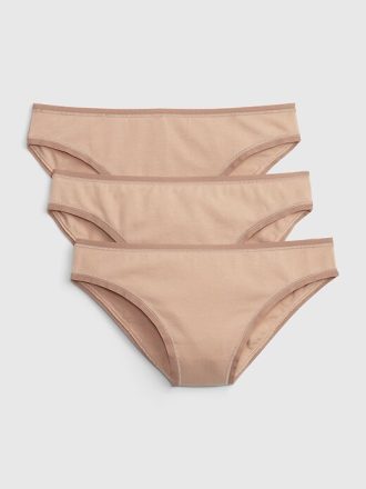 Slip bikini in cotone elasticizzato biologico (confezione da 3)