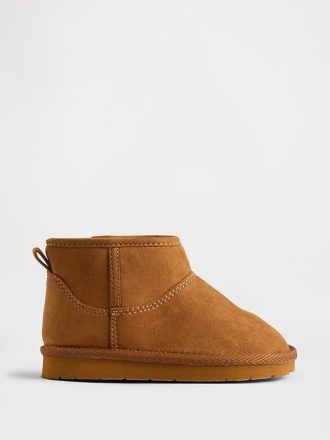 Stivali per bambini in pelle scamosciata vegana con fodera in sherpa