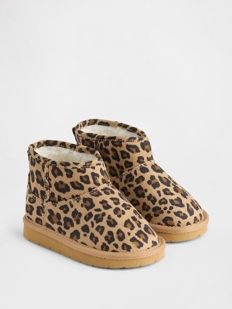 Stivali per bambini in pelle scamosciata vegana con fodera in sherpa
