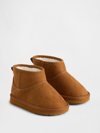 Stivali per bambini in pelle scamosciata vegana con fodera in sherpa