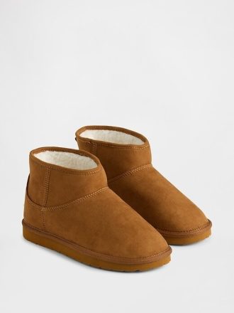 Stivali vegani in pelle scamosciata con fodera in sherpa per bambini Stivali vegani in pelle scamosciata con fodera in sherpa per bambini