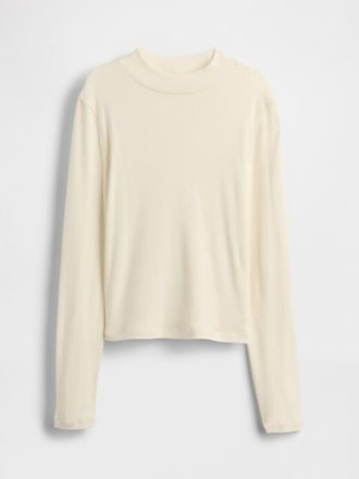 T-shirt a collo alto a coste per bambini
