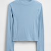 T-shirt a collo alto a coste per bambini