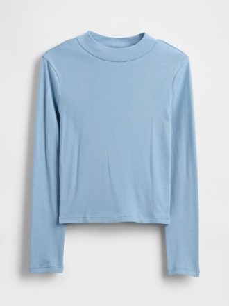T-shirt a collo alto a coste per bambini