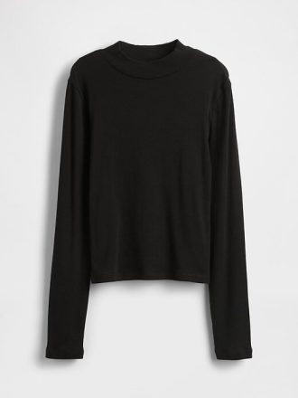 T-shirt a collo alto a coste per bambini