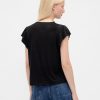 T-shirt con maniche a palloncino in misto lino T-shirt con maniche a palloncino in misto lino