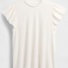 T-shirt con maniche a palloncino in misto lino T-shirt con maniche a palloncino in misto lino