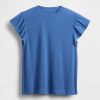 T-shirt con maniche a palloncino in misto lino T-shirt con maniche a palloncino in misto lino
