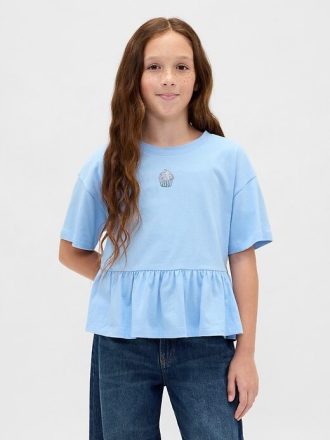 T-shirt con peplo grafico per bambini