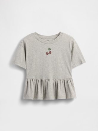 T-shirt con peplo grafico per bambini