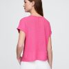 T-shirt con risvolto in misto lino