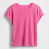 T-shirt con risvolto in misto lino