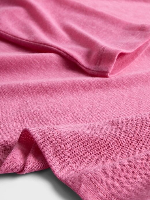 T-shirt corta con scollo a barca in misto lino T-shirt corta con scollo a barca in misto lino