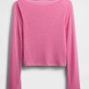 T-shirt corta con scollo a barca in misto lino T-shirt corta con scollo a barca in misto lino