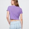 T-shirt corta con scollo a V in misto lino T-shirt corta con scollo a V in misto lino
