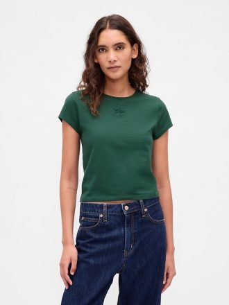 T-shirt corta in jersey di cotone con logo