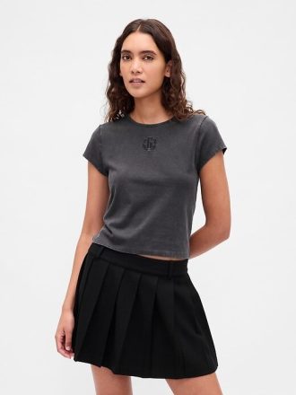 T-shirt corta in jersey di cotone con logo