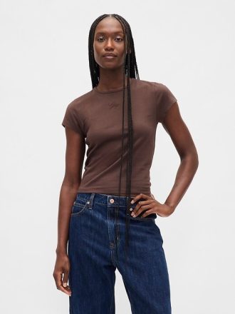 T-shirt corta in jersey di cotone con logo