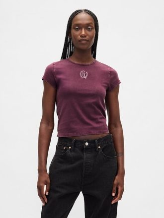T-shirt corta in jersey di cotone con logo