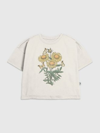 T-shirt grafica con girasoli per bambini